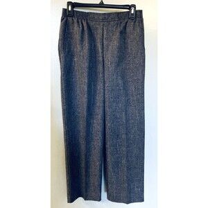 ALFRED DUNNER BLUE LINEN-LOOK POLYESTER CAREER DRESS PANTS  PETITE 6P NWOT